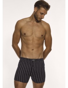 Gino Santi Heren Klassieke boxer Zwart Pin Stripe 2