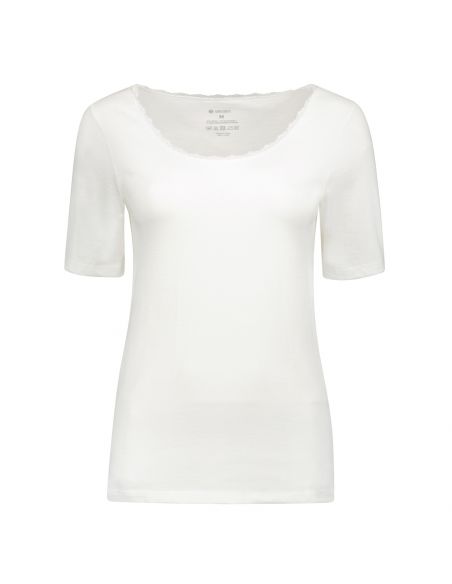 Gino Santi Dames Thermal Shirt Lace wit
