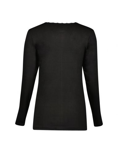 Gino Santi Dames Thermal Shirt Lace lange mouw zwart