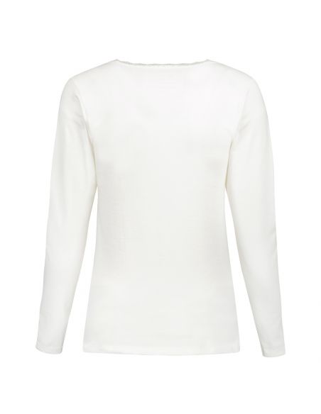 Gino Santi Dames Thermal Shirt Lace lange mouw wit
