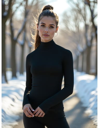 Gino Santi Dames Thermal Shirt Viloft lange mouw zwart