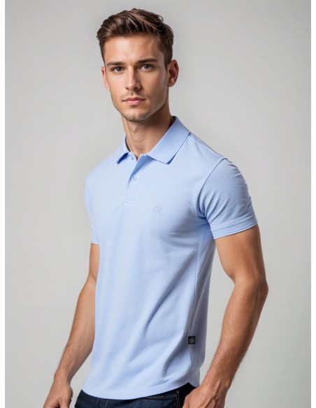 Gino Santi Heren Polo Smart Cotton Blauw