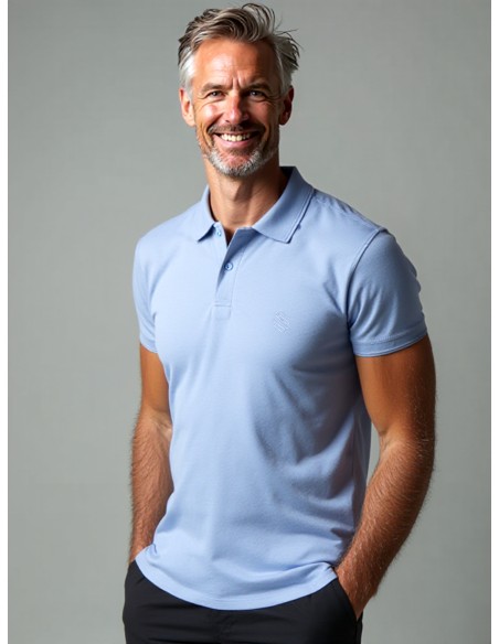 Gino Santi Heren Polo Smart Cotton Blauw