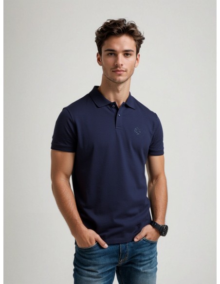 Gino Santi Heren Polo Smart Cotton Navy