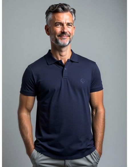 Gino Santi Heren Polo Smart Cotton Navy