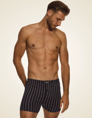 Gino Santi Heren Klassieke boxer Zwart Pin Stripe