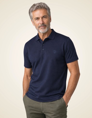 Gino Santi Heren Polo Smart Cotton Navy